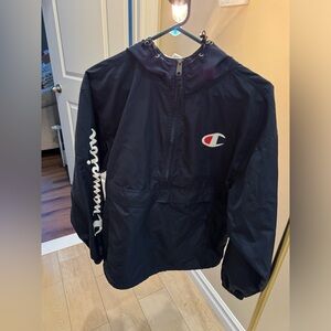 Men’s medium Champion Wind breaker. Navy blue